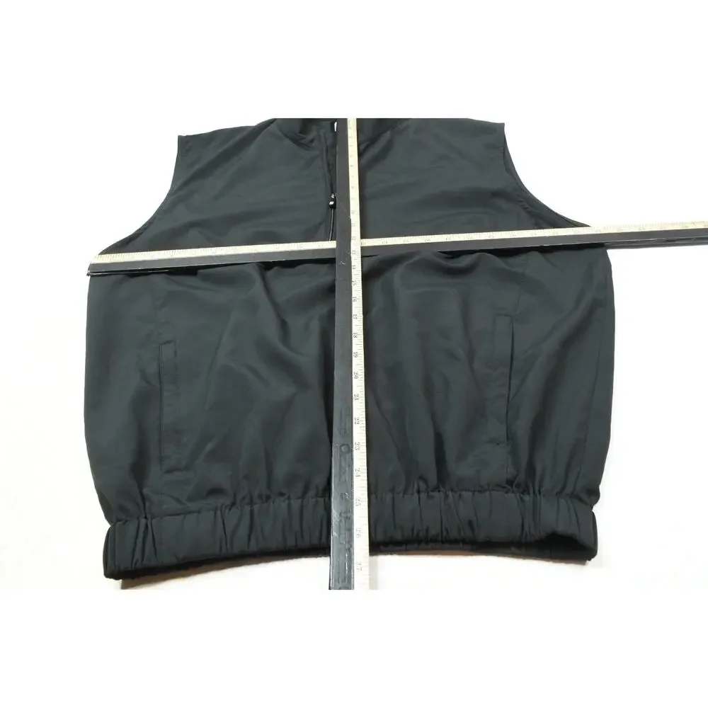 Footjoy Half Zip Windshirt Vest Mens Medium Black Sleeveless Pullover Golf